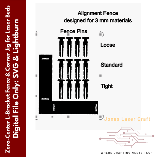 Digital Download Material Alignment Jig For Laser Beds - SVG | Jones Laser Craft