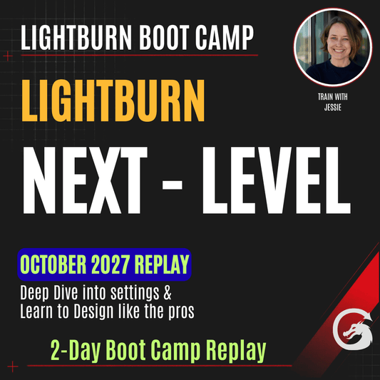 Live Stream Next-Level LightBurn Boot Camp - Material Settings and Designing Files (October Replay) | Jones Laser Craft