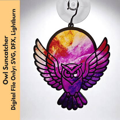 Digital Download Owl Suncatcher SVG | Laser Cut File | Father's Day SVG | Jones Laser Craft