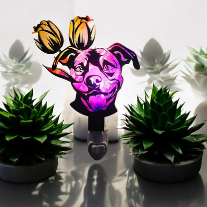 Digital Download Pitbull Pittie Terrier Nightlight, Suncatcher, and Ornament SVG Bundle | Jones Laser Craft