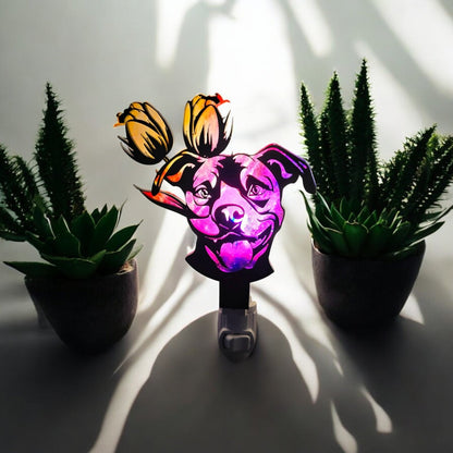 Digital Download Pitbull Pittie Terrier Nightlight, Suncatcher, and Ornament SVG Bundle | Jones Laser Craft