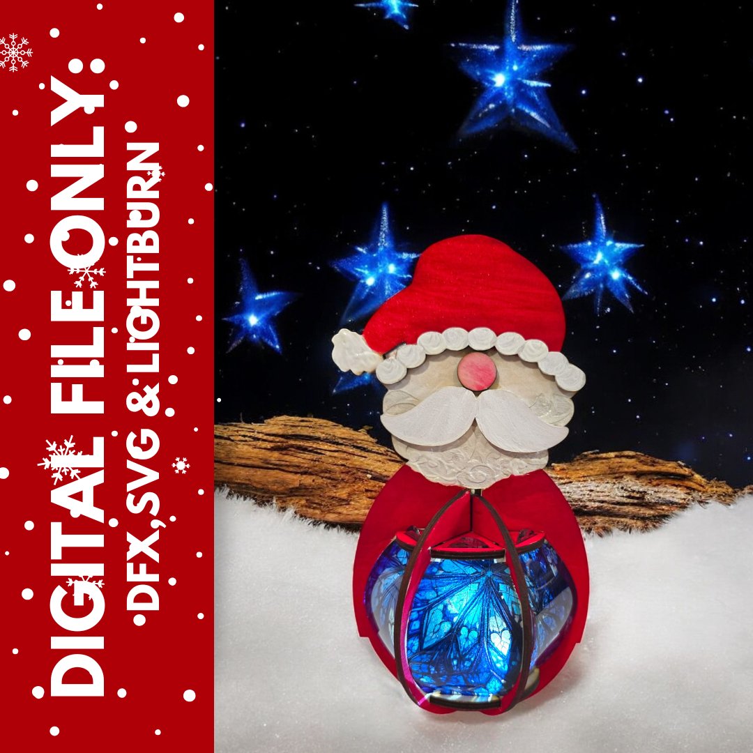 Digital Download Santa Clause Ornamnet Santa Lantern - Digital File Digital Download | Jones Laser Craft Personalized Gift