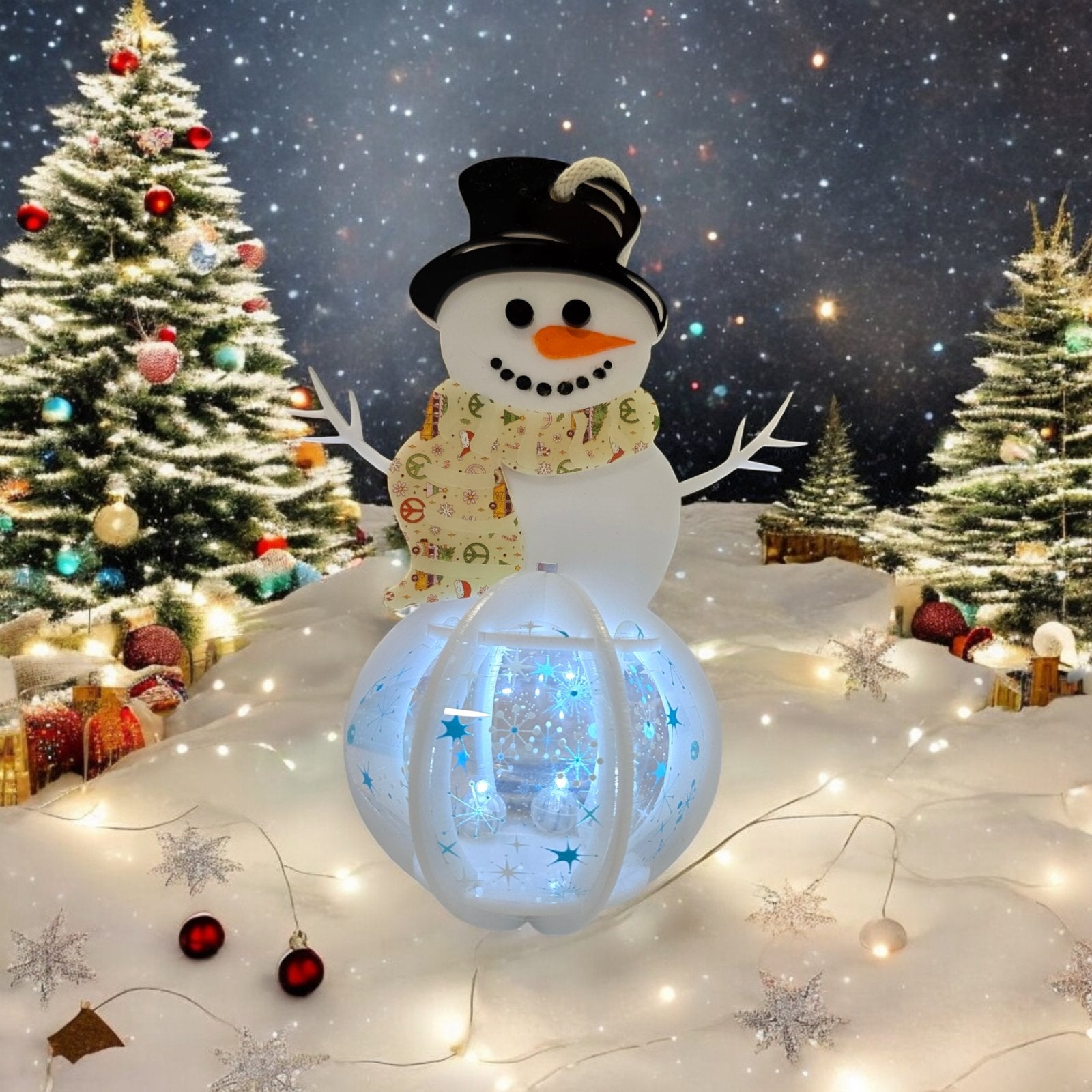 Digital Download Snowman Ornament Christmas Snowman Lantern | Jones Laser Craft