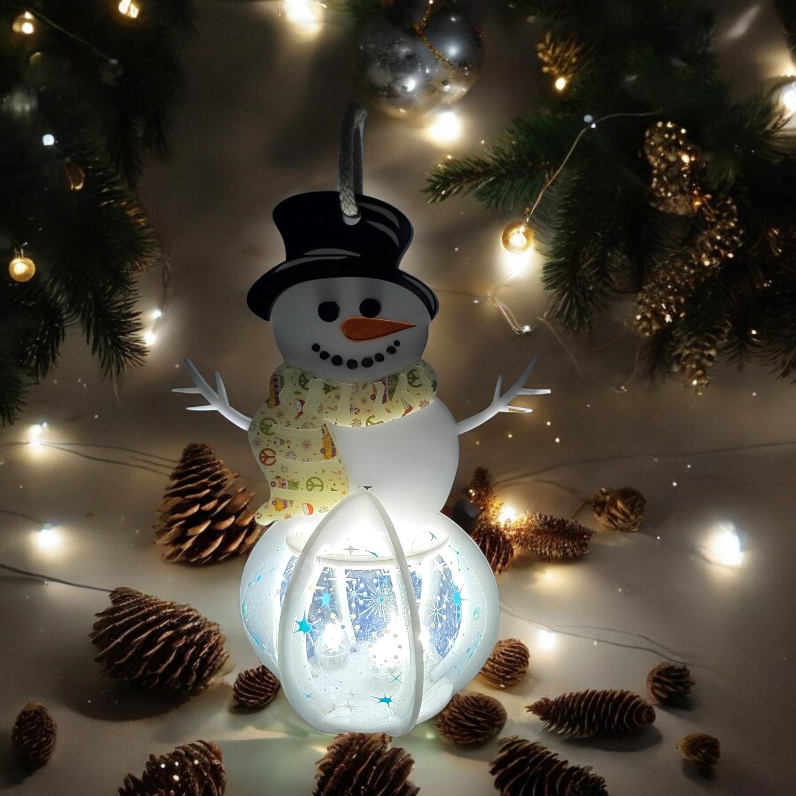 Digital Download Snowman Ornament Christmas Snowman Lantern | Jones Laser Craft