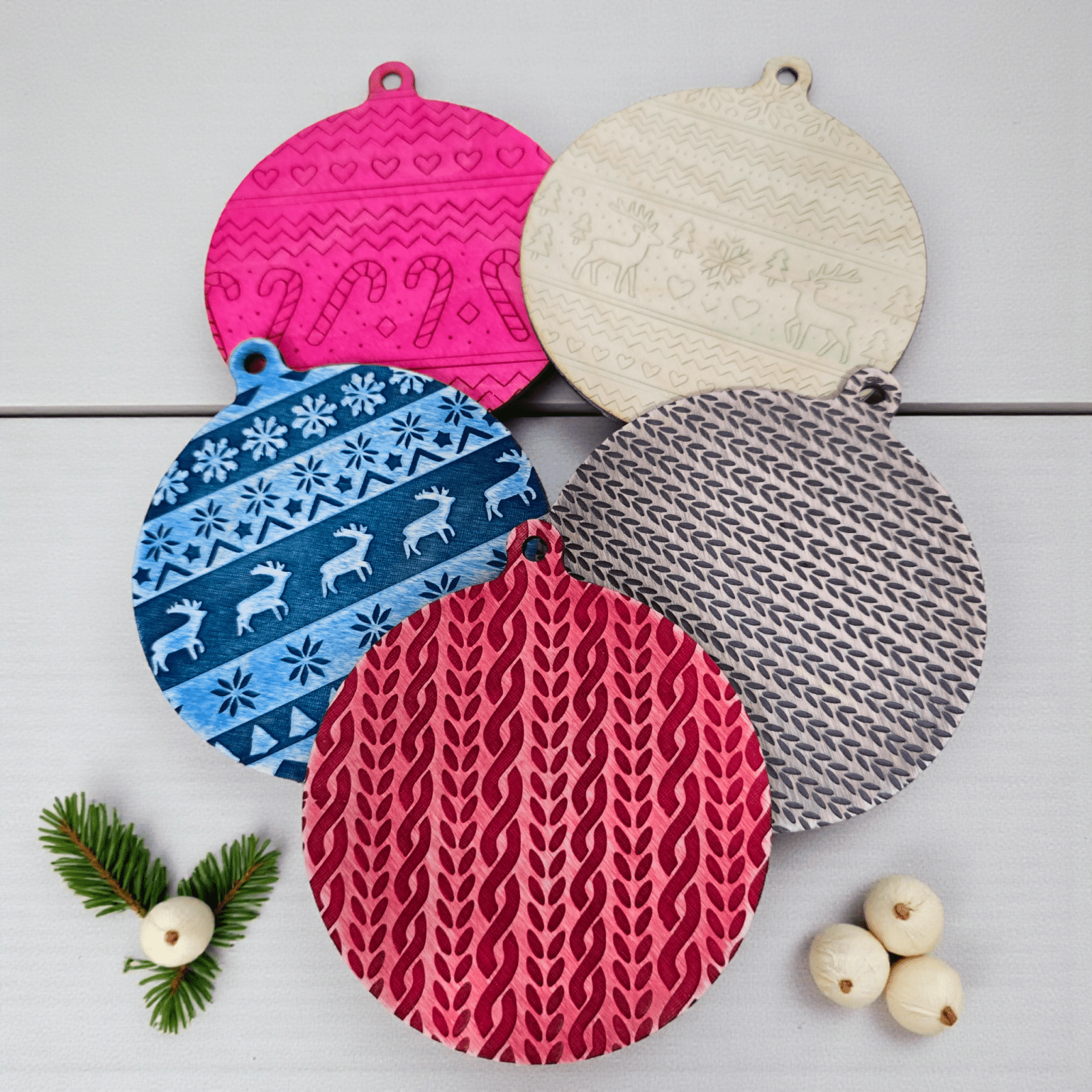 Digital Download Sweater Pattern Ornament Bundle - Christmas Ornament SVG Bundle | Jones Laser Craft