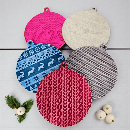 Digital Download Sweater Pattern Ornament Bundle - Christmas Ornament SVG Bundle | Jones Laser Craft