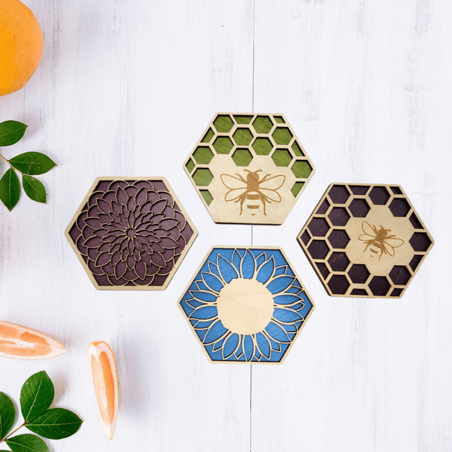 Digital Download The Spring Coaster Collection | Digital Laser Files (SVG & Lightburn Bundle) | Jones Laser Craft