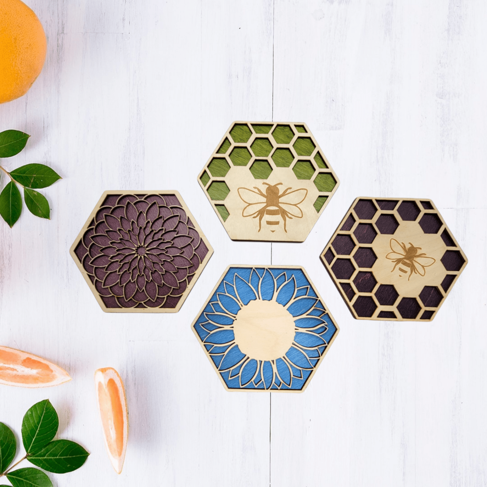 Digital Download The Spring Coaster Collection | Digital Laser Files (SVG & Lightburn Bundle) | Jones Laser Craft