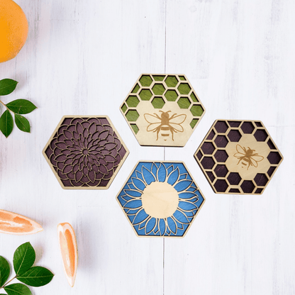 Digital Download The Spring Coaster Collection | Digital Laser Files (SVG & Lightburn Bundle) | Jones Laser Craft