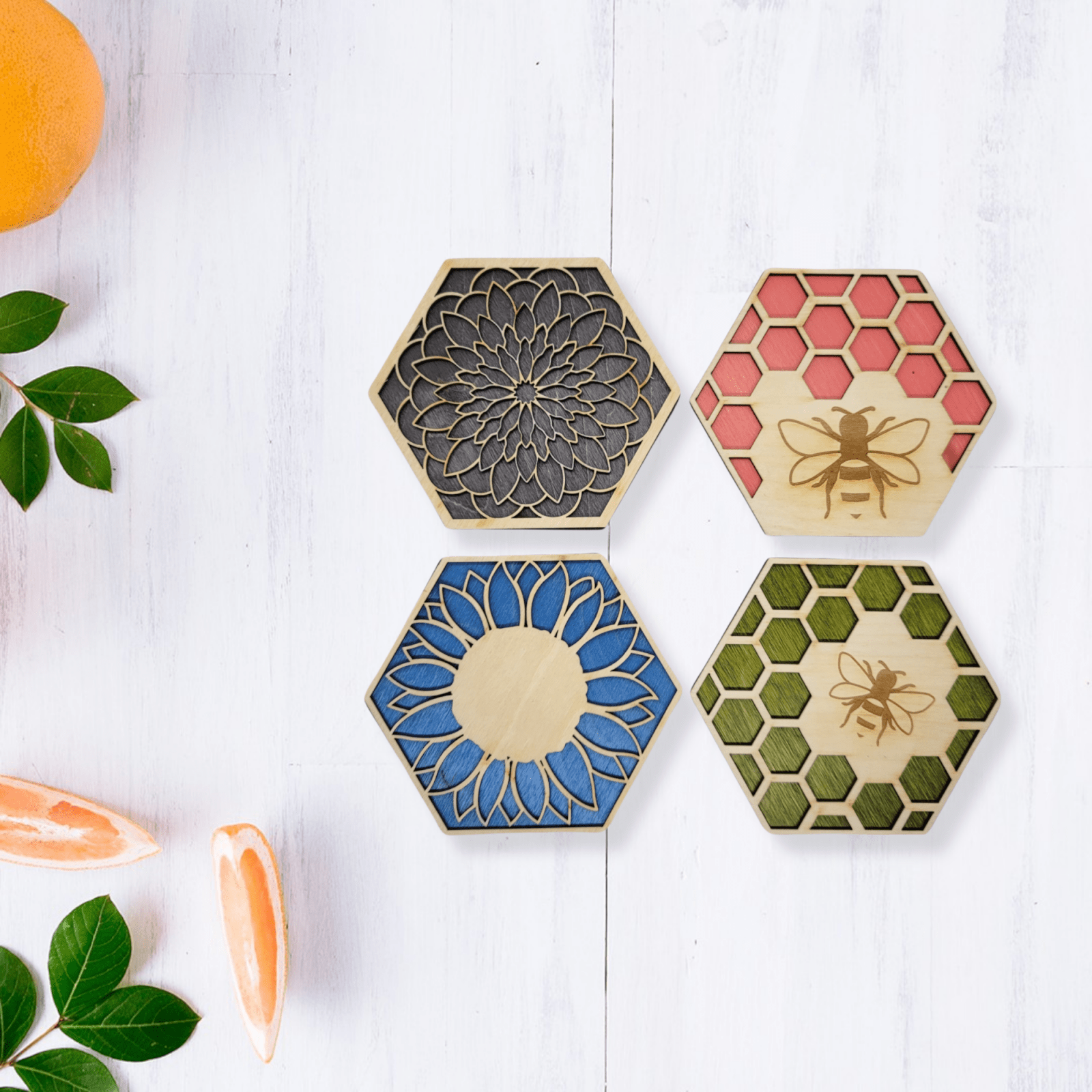 Digital Download The Spring Coaster Collection | Digital Laser Files (SVG & Lightburn Bundle) | Jones Laser Craft