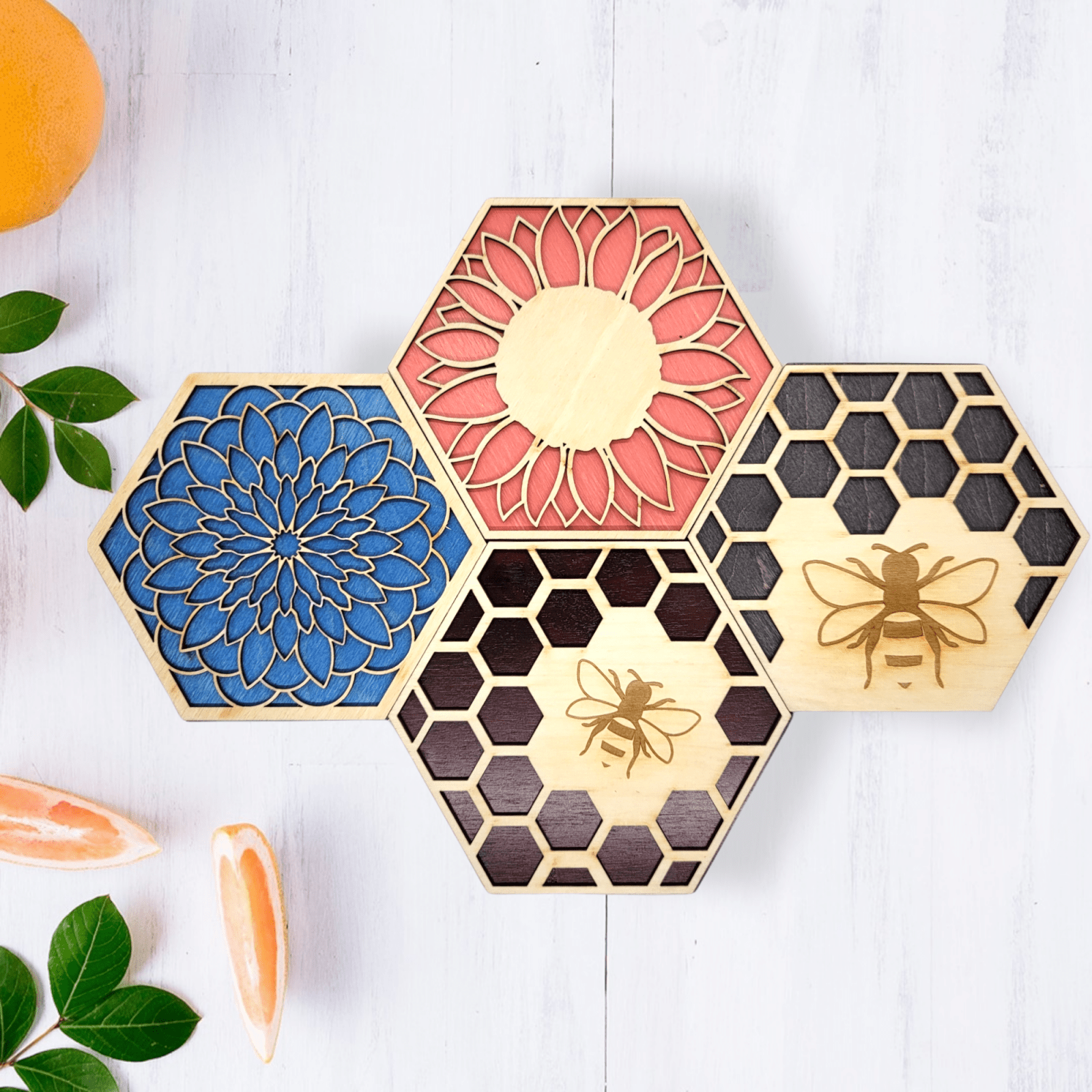 Digital Download The Spring Coaster Collection | Digital Laser Files (SVG & Lightburn Bundle) | Jones Laser Craft