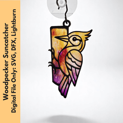 Digital Download Woodpecker Suncatcher SVG | Laser Cut File | Father's Day SVG | Jones Laser Craft