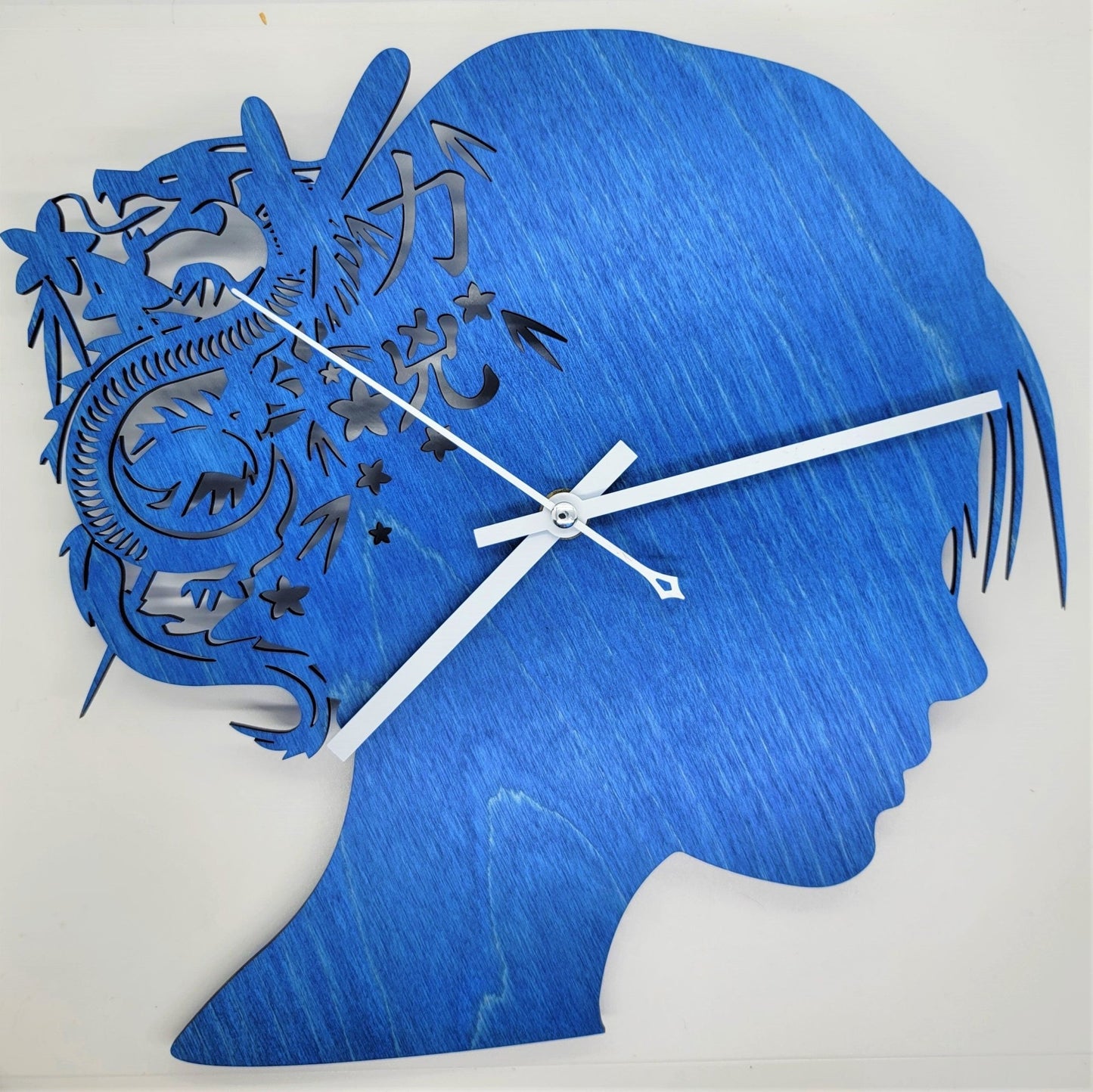 Woman and Dragon Silhouette Personalized Wall Clock