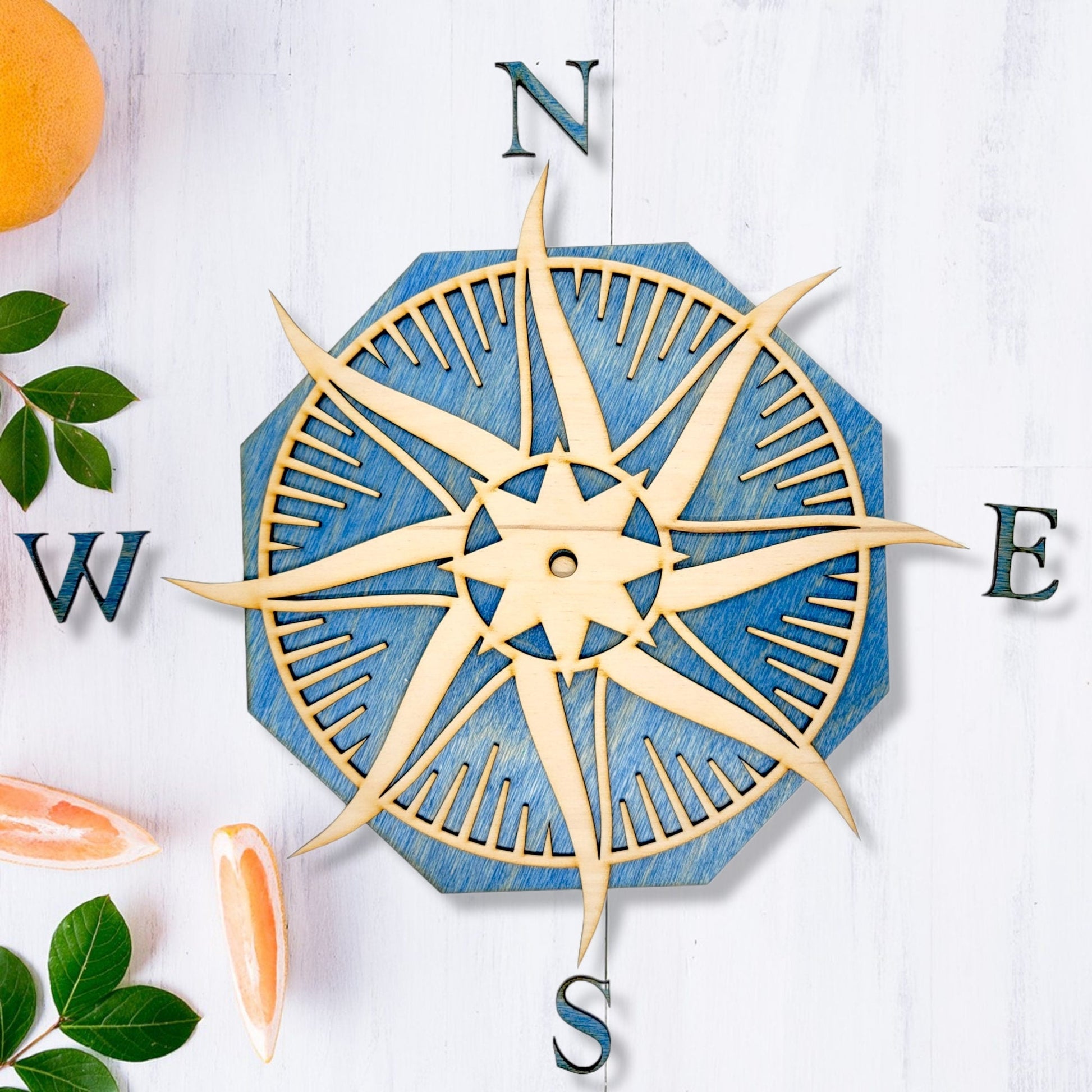 Wall Clock Compass Wall Personalized Wall Clock | Jones Laser Craft Personalized Gift