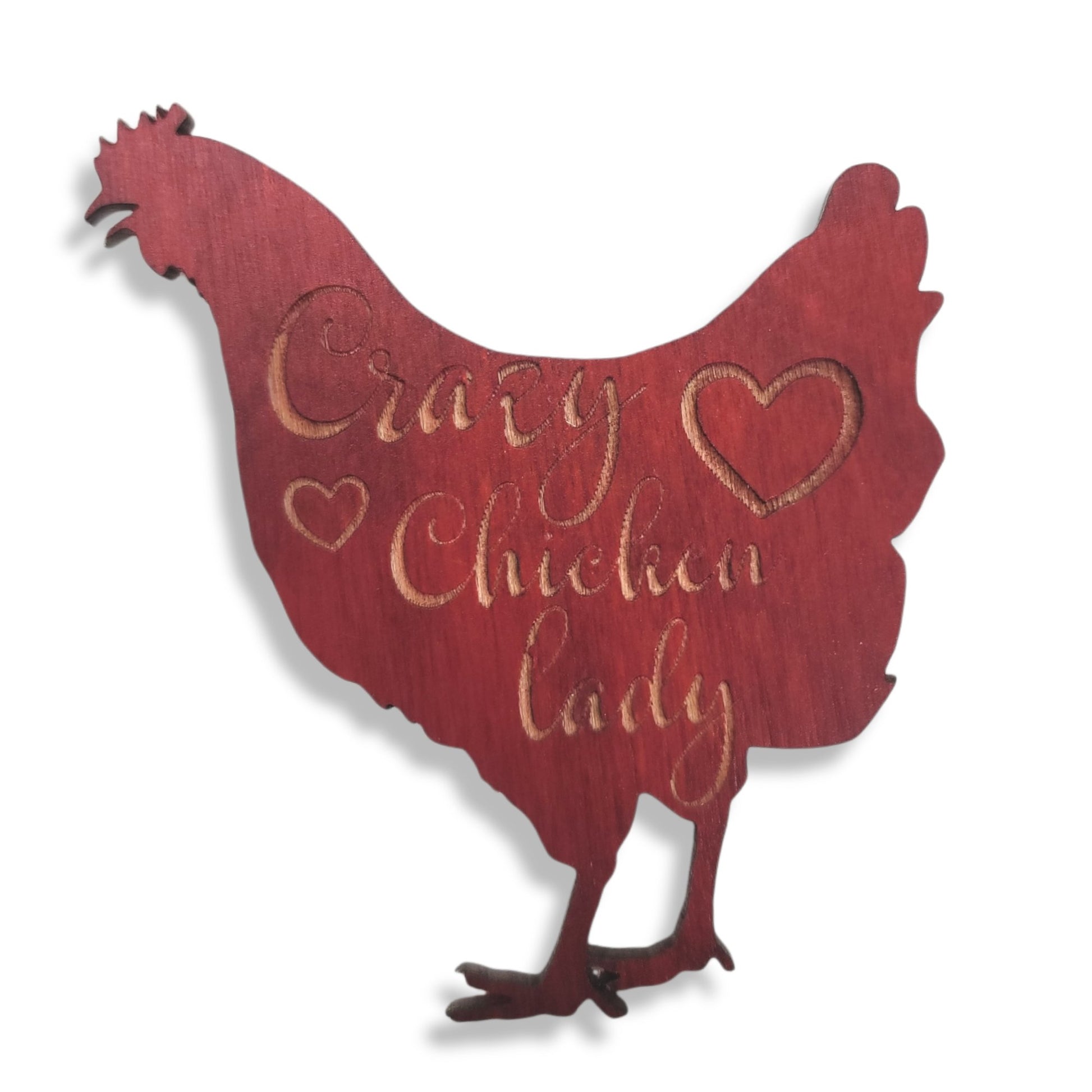 Wall Art Crazy Chicken Lady Interior or Exterior Sign | Jones Laser Craft Personalized Gift
