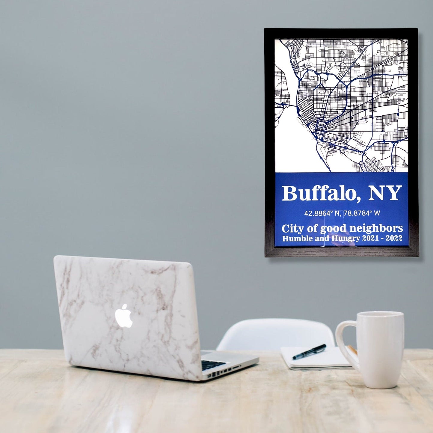 Wall Art Framed Personalized Customizable City Map | Jones Laser Craft Personalized Gift