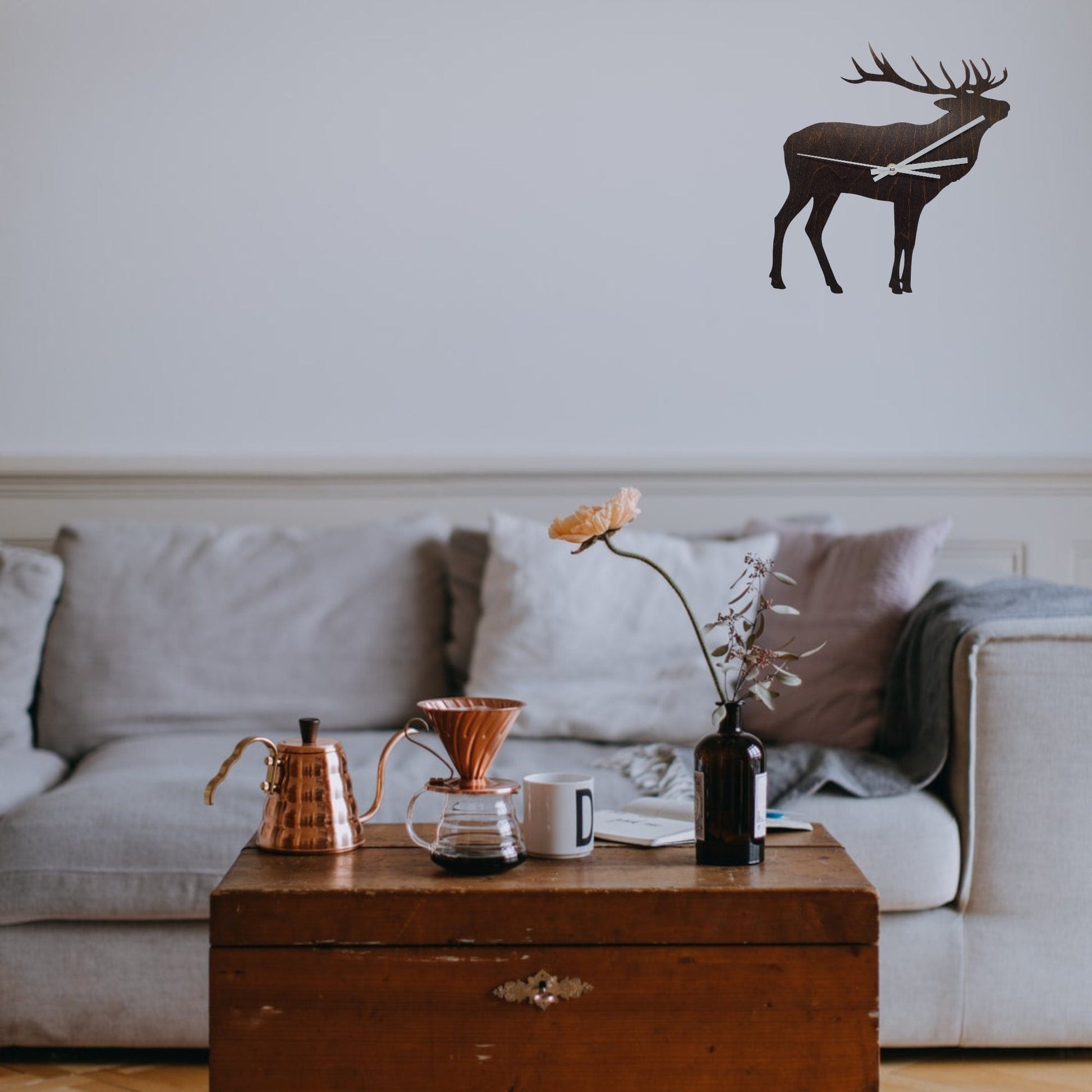 Handmade Elk Personalized Wall Clock