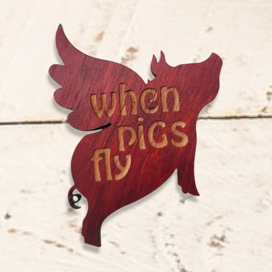 Kitchen Decor Flying Pig Fridge Magnet | Jones Laser Craft Personalized Gift