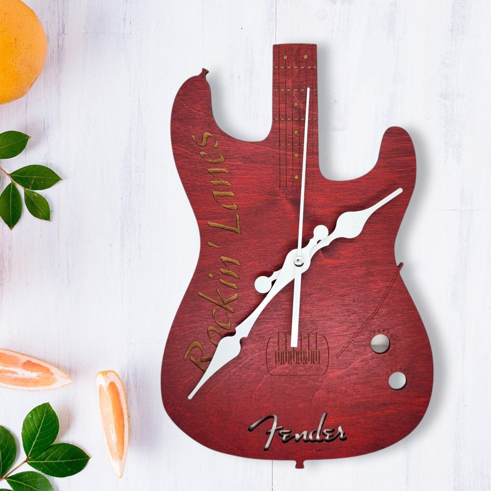 Clock Personalized Fender Guitar Clock | Jones Laser Craft Personalized Gift