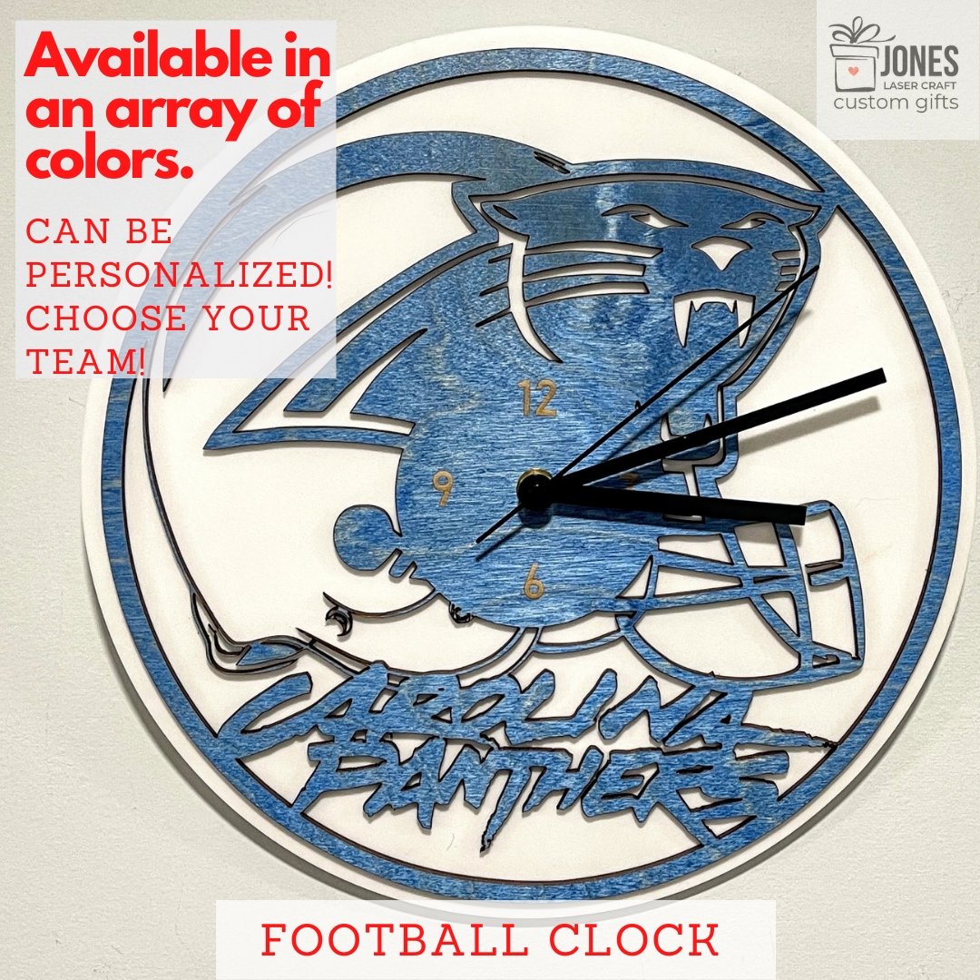 Clock Personalized Sports Wall Clock | Jones Laser Craft Personalized Gift