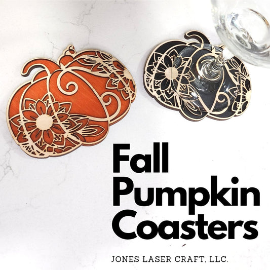 Coasters Pumpkin Coasters - Set of 4 | Jones Laser Craft Personalized Gift