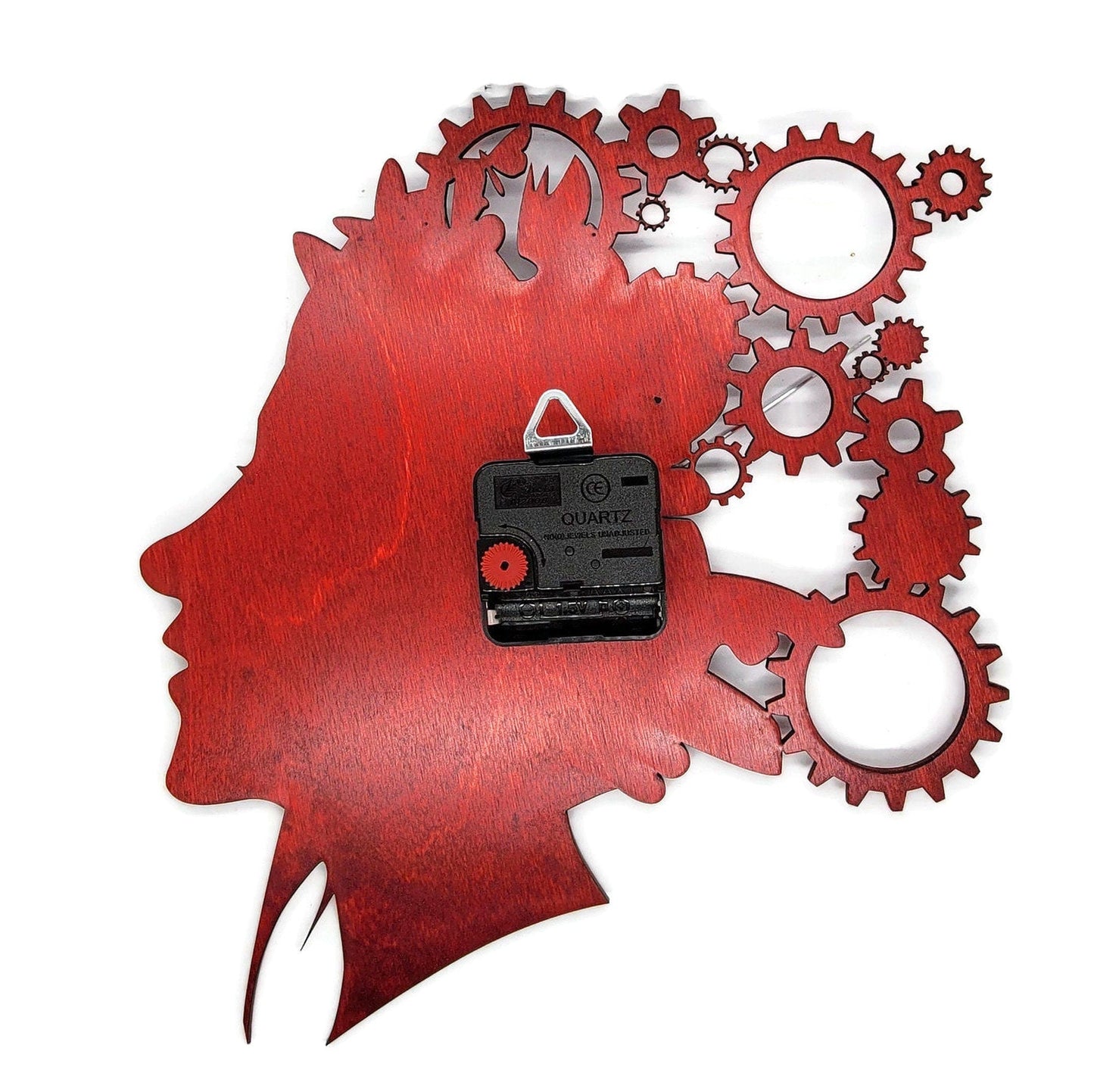Woman and Gears Silhouette Personalized Wall Clock