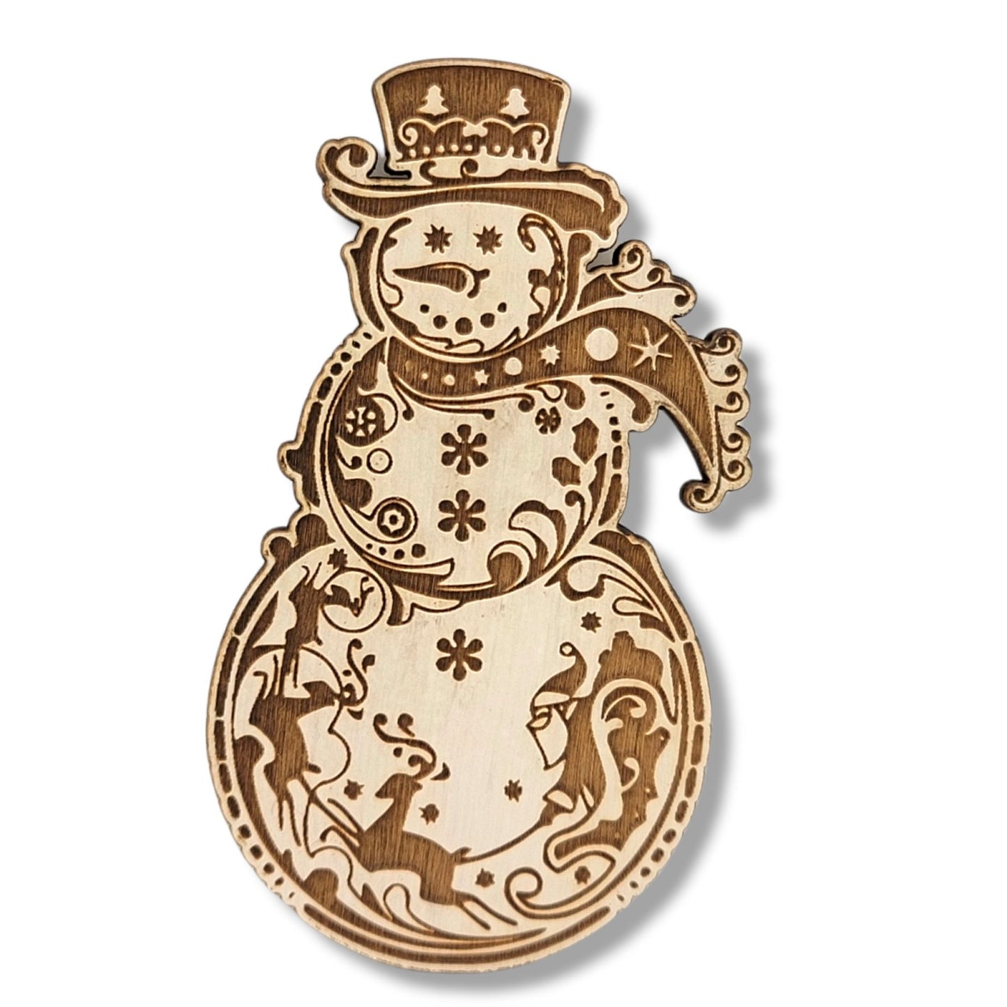 Kitchen Decor Wooden Snowman Ornament | Jones Laser Craft Personalized Gift